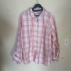 Caribbean Joe & Company  women’s button down pink/yellow/purple size 2x